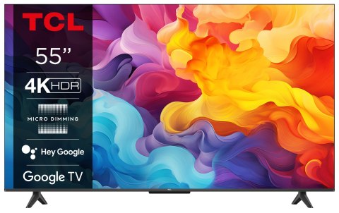 Telewizor TCL 55P655 55" 4K Ultra HD Google TV Dolby Atmos DVB-T2 Tytan Telewizor TCL 55P655 55" 4K Ultra HD Google TV Dolby Atmos DVB-T2 Tytan