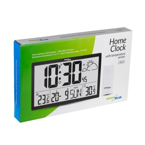 GREENBLUE ZEGAR ŚCIENNY LCD BARDZO DUŻY, TEMPERATURA, DATA GB218 GREENBLUE ZEGAR ŚCIENNY LCD BARDZO DUŻY, TEMPERATURA, DATA GB218