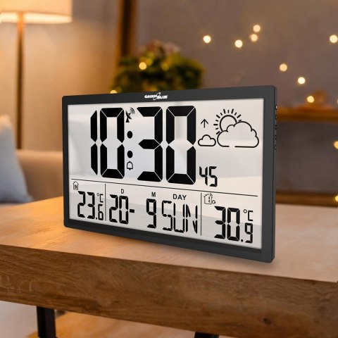 GREENBLUE ZEGAR ŚCIENNY LCD BARDZO DUŻY, TEMPERATURA, DATA GB218 GREENBLUE ZEGAR ŚCIENNY LCD BARDZO DUŻY, TEMPERATURA, DATA GB218