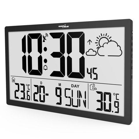 GREENBLUE ZEGAR ŚCIENNY LCD BARDZO DUŻY, TEMPERATURA, DATA GB218 GREENBLUE ZEGAR ŚCIENNY LCD BARDZO DUŻY, TEMPERATURA, DATA GB218