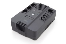 Zasilacz awaryjny UPS DIGITUS Line-Interactive LED DESKTOP 600VA/360W AVR 4x Schuko CEE 7/3, 3x IEC C13, 1xRJ45, 1xUSB A/USB B
