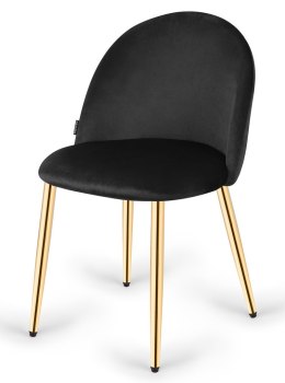 Krzesło tapicerowane GLORIA BLACK VELVET GOLD