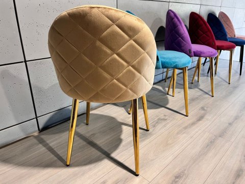 Krzesło tapicerowane GLORIA SAND VELVET GOLD Krzesło tapicerowane GLORIA SAND VELVET GOLD