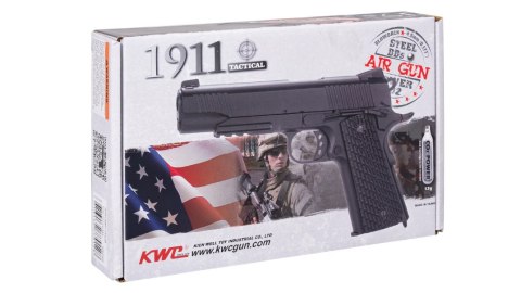 Wiatrówka pistolet RANGER 1911 Tactical KWC kal. 4,5 BBs BLOW BACK 17 strz. FULL METAL CO2 (AAKCMB770AZB) Wiatrówka pistolet RANGER 1911 Tactical KWC kal. 4,5 BBs BLOW BACK 17 strz. FULL METAL CO2 (AAKCMB770AZB)