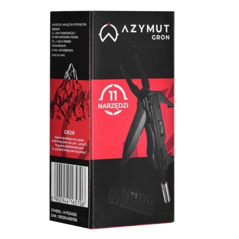 Multitool AZYMUT Gron - 11 narzędzi + 9 bitów + kabura (H-P224052) Multitool AZYMUT Gron - 11 narzędzi + 9 bitów + kabura (H-P224052)
