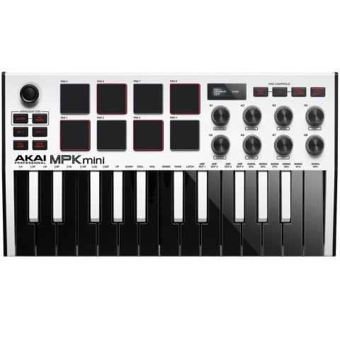AKAI MPK MINI 3 WHITE - Mini klawiatura sterująca AKAI MPK MINI 3 WHITE - Mini klawiatura sterująca