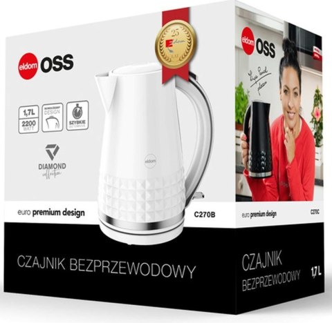 ELDOM CZAJNIK OSS,POJ.1,7 L,MOC 2150 W,BIAŁY C270B ELDOM CZAJNIK OSS,POJ.1,7 L,MOC 2150 W,BIAŁY C270B