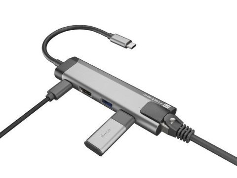 NATEC MULTIPORT FOWLER GO USB-C -> HUB USB 3.0 X2, HDMI 4K, USB-C PD, RJ45 NMP-1985 NATEC MULTIPORT FOWLER GO USB-C -> HUB USB 3.0 X2, HDMI 4K, USB-C PD, RJ45 NMP-1985