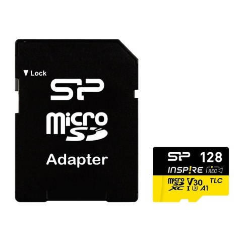 Karta pamięci Silicon Power microSDXC Power Inspire 128GB V30 UHS-I U3 A1 4K DDR200 170/150MB/s TLC + adapter Karta pamięci Silicon Power microSDXC Power Inspire 128GB V30 UHS-I U3 A1 4K DDR200 170/150MB/s TLC + adapter