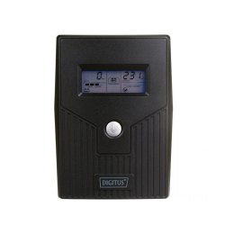 Zasilacz awaryjny UPS DIGITUS Line-Ineractive LCD BASIC, 800VA/480W, 1x12V/9Ah, AVR, 2x Schuko CEE 7/3