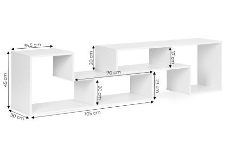 Nowoczesny regał modułowy geometryczny szafka na książki 4 półki ModernHome Nowoczesny regał modułowy geometryczny szafka na książki 4 półki ModernHome