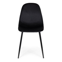 Komplet 4 krzeseł welurowych krzesło do jadalni i salonu czarne ModernHome