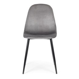 Komplet 4 krzeseł welurowych krzesło do jadalni i salonu szare ModernHome