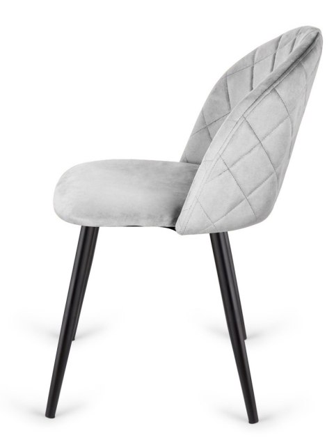 Krzesło tapicerowane GLORIA DIAMOND GREY VELVET OUTLET Krzesło tapicerowane GLORIA DIAMOND GREY VELVET OUTLET