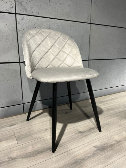 Krzesło tapicerowane GLORIA DIAMOND GREY VELVET OUTLET Krzesło tapicerowane GLORIA DIAMOND GREY VELVET OUTLET