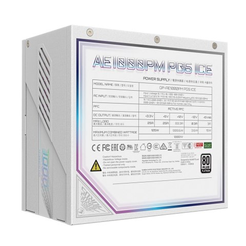 Zasilacz Gigabyte AORUS ELITE P1000W 80+ Platinum Modular PCIe 5.0 ICE (GP-AE1000PM PG5 ICE) Zasilacz Gigabyte AORUS ELITE P1000W 80+ Platinum Modular PCIe 5.0 ICE (GP-AE1000PM PG5 ICE)
