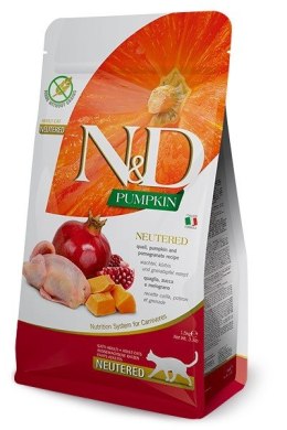Farmina N&D Pumpkin Neutered sucha karma z przepiórką dla kotów po zabiegu kastracji 5kg