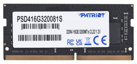 PATRIOT DDR4 16GB SIGNATURE LINE 3200 MHz SO-DIMM PATRIOT DDR4 16GB SIGNATURE LINE 3200 MHz SO-DIMM