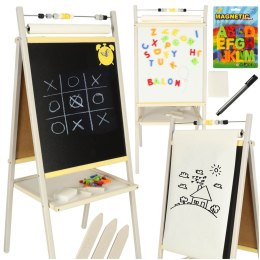 Tablica suchościeralna kredowa dwustronna z liczydłem półką szary 45 x 40 x 100 cm