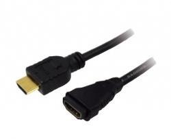 Przedłużacz HDMI LogiLink CH0056 HDMI A (F) > HDMI A (M), 2m Przedłużacz HDMI LogiLink CH0056 HDMI A (F) > HDMI A (M), 2m