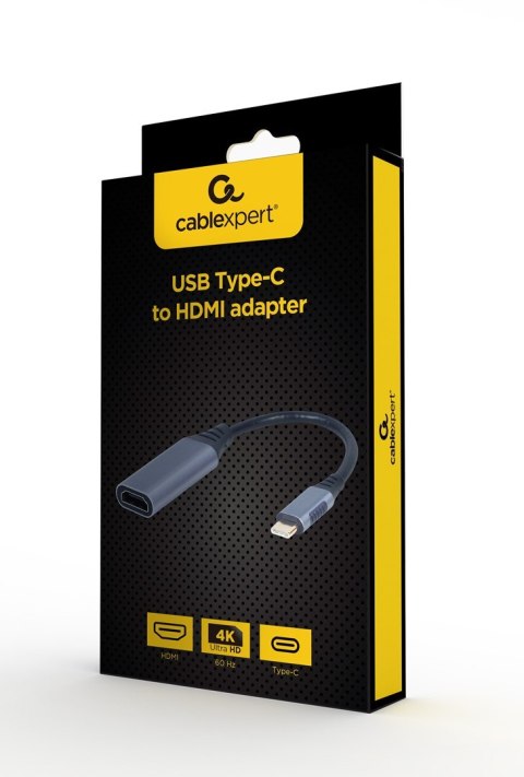 GEMBIRD ADAPTER USB TYP-C DO HDMI NA KABLU SZARY, 15CM GEMBIRD ADAPTER USB TYP-C DO HDMI NA KABLU SZARY, 15CM