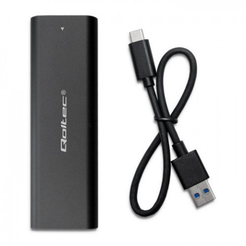 QOLTEC OBUDOWA DO DYSKÓW KIESZEŃ M.2 SATA SSD | NVME | USB TYP C QOLTEC OBUDOWA DO DYSKÓW KIESZEŃ M.2 SATA SSD | NVME | USB TYP C