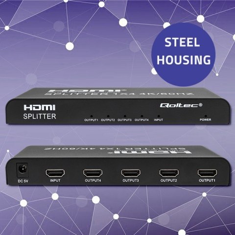 QOLTEC ROZDZIELACZ SPLITTER 4XHDMI 4KX2K | 6GB/S | 60HZ QOLTEC ROZDZIELACZ SPLITTER 4XHDMI 4KX2K | 6GB/S | 60HZ