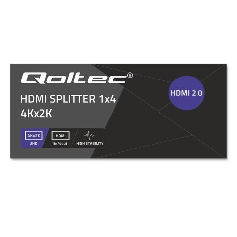 QOLTEC ROZDZIELACZ SPLITTER 4XHDMI 4KX2K | 6GB/S | 60HZ QOLTEC ROZDZIELACZ SPLITTER 4XHDMI 4KX2K | 6GB/S | 60HZ
