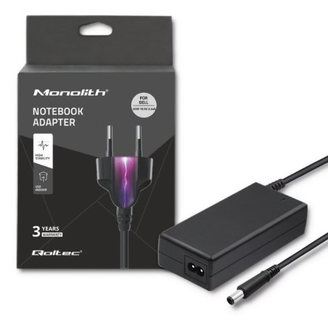 Zasilacz Qoltec 51519.65W do notebooka DELL (19,5 V; 3,34 A; 65W; 7.4 mm x 5 mm) Zasilacz Qoltec 51519.65W do notebooka DELL (19,5 V; 3,34 A; 65W; 7.4 mm x 5 mm)