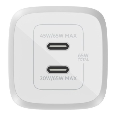 Ładowarka Belkin BoostCharge Pro Dual USB-C PD 3.0 PPS GaN Wall Charger 65W White Ładowarka Belkin BoostCharge Pro Dual USB-C PD 3.0 PPS GaN Wall Charger 65W White