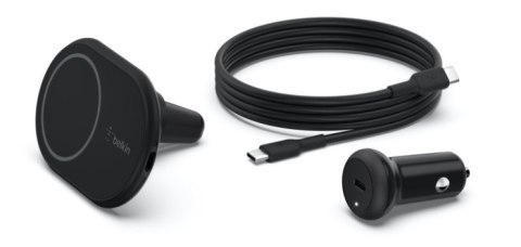 Ładowarka samochodowa Belkin BoostCharge Magnetic Wireless Car Charger 10W included 20W PD3.0 Car Power Supply and USB-C cable Ładowarka samochodowa Belkin BoostCharge Magnetic Wireless Car Charger 10W included 20W PD3.0 Car Power Supply and USB-C cable