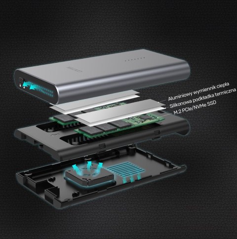 UNITEK OBUDOWA NA DYSK/KLONOWANIE 2XM.2, PCIE/NVME UNITEK OBUDOWA NA DYSK/KLONOWANIE 2XM.2, PCIE/NVME