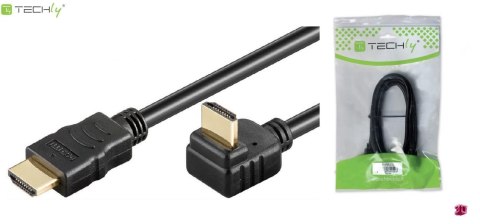 Kabel HDMI Techly HDMI/HDMI V1.4 M/M Ethernet, Kątowy, 5m, czarny Kabel HDMI Techly HDMI/HDMI V1.4 M/M Ethernet, Kątowy, 5m, czarny