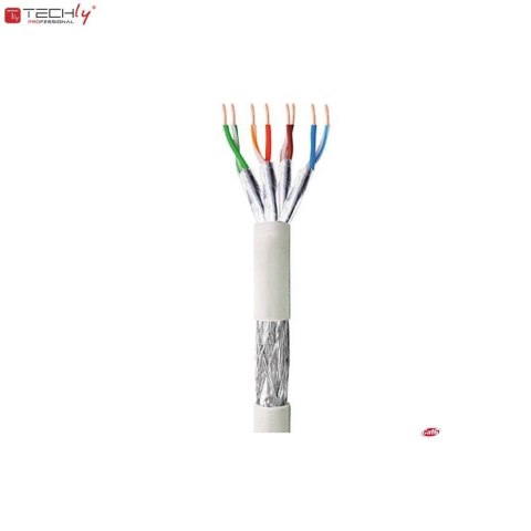 Kabel instalacyjny TechlyPro skrętka Cat6 S/FTP drut, CCA, 305m szary Kabel instalacyjny TechlyPro skrętka Cat6 S/FTP drut, CCA, 305m szary