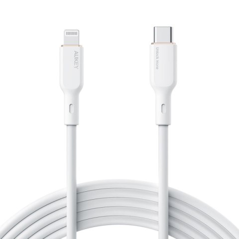 Kabel Aukey CB-SCL2 USB-C Lightning MFi 27W silikon 1,8m Kabel Aukey CB-SCL2 USB-C Lightning MFi 27W silikon 1,8m