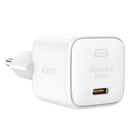 Ładowarka sieciowa Aukey PA-B1L GaN, USB-C, PD 30W biała