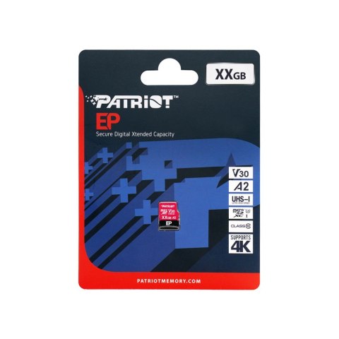 Patriot EP Pro A2 Micro SDXC 512GB 90/80 MB/s V30 U3 Class10 Patriot EP Pro A2 Micro SDXC 512GB 90/80 MB/s V30 U3 Class10
