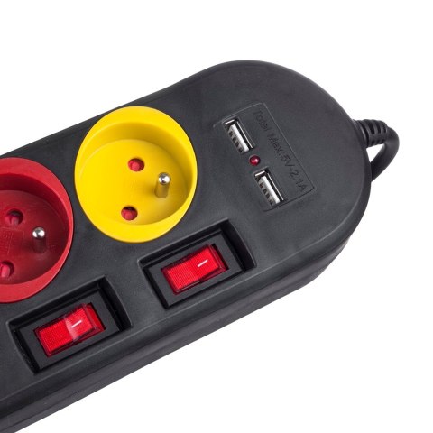 MACLEAN LISTWA ZASILAJĄCA 4 GNIAZDA 2XUSB MCE229B MACLEAN LISTWA ZASILAJĄCA 4 GNIAZDA 2XUSB MCE229B