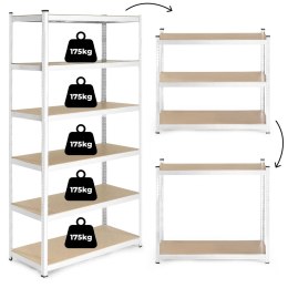 Regał magazynowy 222x110x50 cm stal galwanizowana 6 półek 1050 kg ModernHome