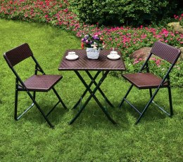 Stolik ogrodowy składany stół kawowy ratan balkon 62 cm ModernHome
