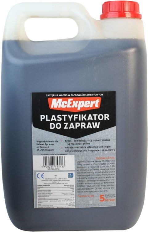 PLASTYFIKATOR DO ZAPRAW ZASTĘPUJĄCY WAPNO 5L PLASTYFIKATOR DO ZAPRAW ZASTĘPUJĄCY WAPNO 5L