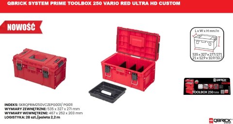 SKRZYNKA NARZĘDZIOWA QBRICK SYSTEM PRIME TOOLBOX 250 VARIO SKRZYNKA NARZĘDZIOWA QBRICK SYSTEM PRIME TOOLBOX 250 VARIO