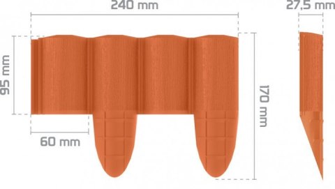 PALISADA OGRODOWA ECO 2,4M CEGLASTA PALISADA OGRODOWA ECO 2,4M CEGLASTA