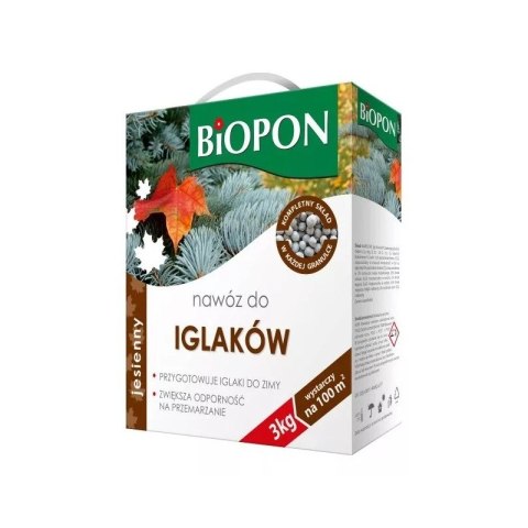 NAWÓZ - JESIENNY DO IGLAKÓW GRANULAT KARTON Z UCHWYTEM 3 KG NAWÓZ - JESIENNY DO IGLAKÓW GRANULAT KARTON Z UCHWYTEM 3 KG