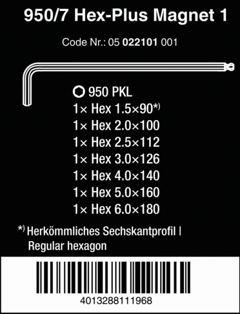 ZESTAW KLUCZY TRZPIENIOWYCH Z KULKĄ HEX PLUS 7CZ, MAGNETYZER ZESTAW KLUCZY TRZPIENIOWYCH Z KULKĄ HEX PLUS 7CZ, MAGNETYZER