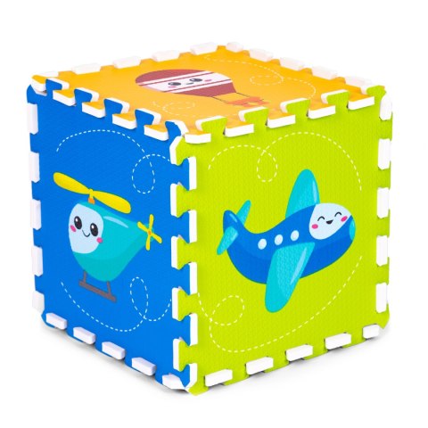 Mata piankowa dla dzieci pojazdy puzzle 9 elementów 86x86cm IPLAY Mata piankowa dla dzieci pojazdy puzzle 9 elementów 86x86cm IPLAY