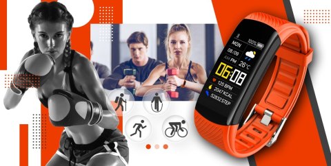 Smartband Giewont Fit&GO Duo GW200-9 - Black + Pasek Orange Power Smartband Giewont Fit&GO Duo GW200-9 - Black + Pasek Orange Power