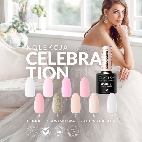 CLARESA Lakier hybrydowy CELEBRATION 8 -5g CLARESA Lakier hybrydowy CELEBRATION 8 -5g