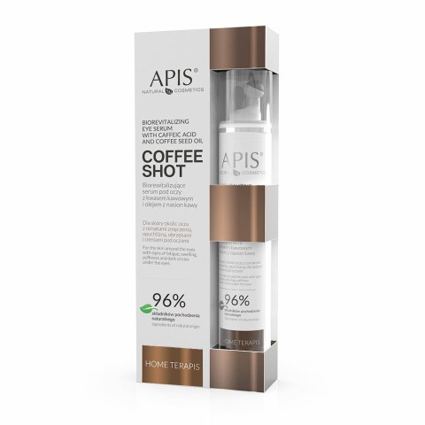 Apis coffee shot home terapis, biorewitalizujące serum pod oczy z kwasem kawowym i olejem z nasion kawy 10 ml Apis coffee shot home terapis, biorewitalizujące serum pod oczy z kwasem kawowym i olejem z nasion kawy 10 ml