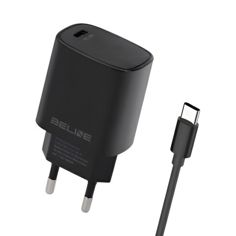 Ładowarka sieciowa Beline 20W 1xUSB-C PD 3.0+kabel USB-C - czarna Ładowarka sieciowa Beline 20W 1xUSB-C PD 3.0+kabel USB-C - czarna
